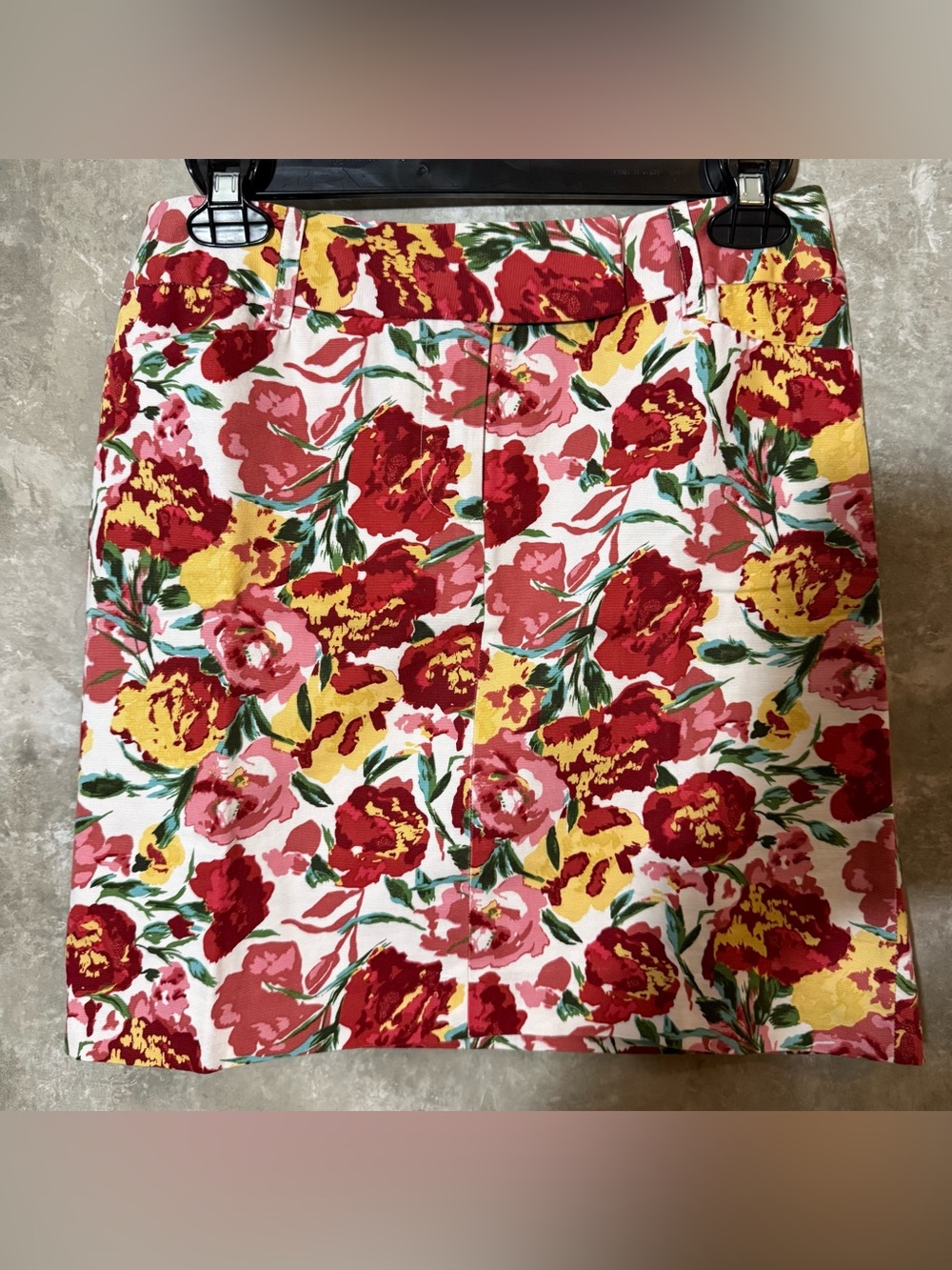 LOFT Petites Floral Red, Yellow, Green Dress (love 23)